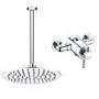 Chrome Thermostatic Exposed Mixer Shower with Round Ceiling Mounted Shower Head- Volta