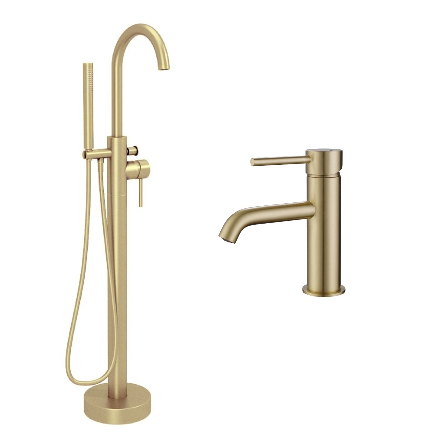 Brushed Brass Bath Shower and Tap Pack - Arissa