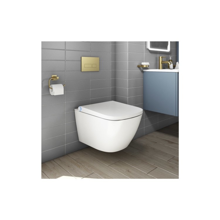 Wall Hung Smart Bidet Toilet Round with Grohe Frame and Cistern - Purificare