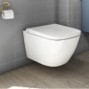 Wall Hung Smart Bidet Toilet Square with Frame Cistern&#160;and Chrome Flush Plate - Purificare