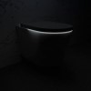 Wall Hung Smart Bidet Round Toilet with 1160mm Frame Cistern and Black Sensor Flush Plate - Purificare