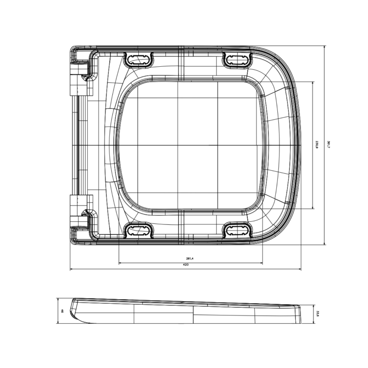 Back to Wall Short Projection Rimless Toilet with Soft Close Seat - Seren