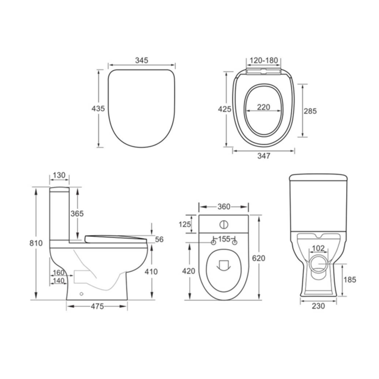 Close Coupled Toilet and Basin Suite - Addison