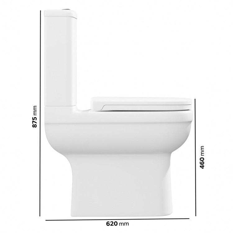 Close Coupled Comfort Height Toilet with Soft Close Seat - Addison