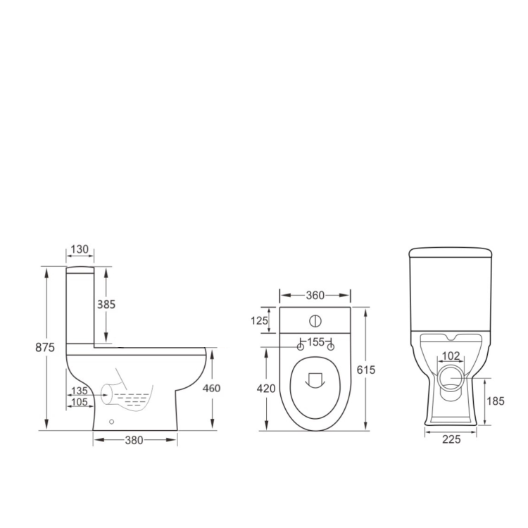 Addison Close Coupled Comfort Height Smart Bidet Japanese Toilet with Heated Seat - Purificare