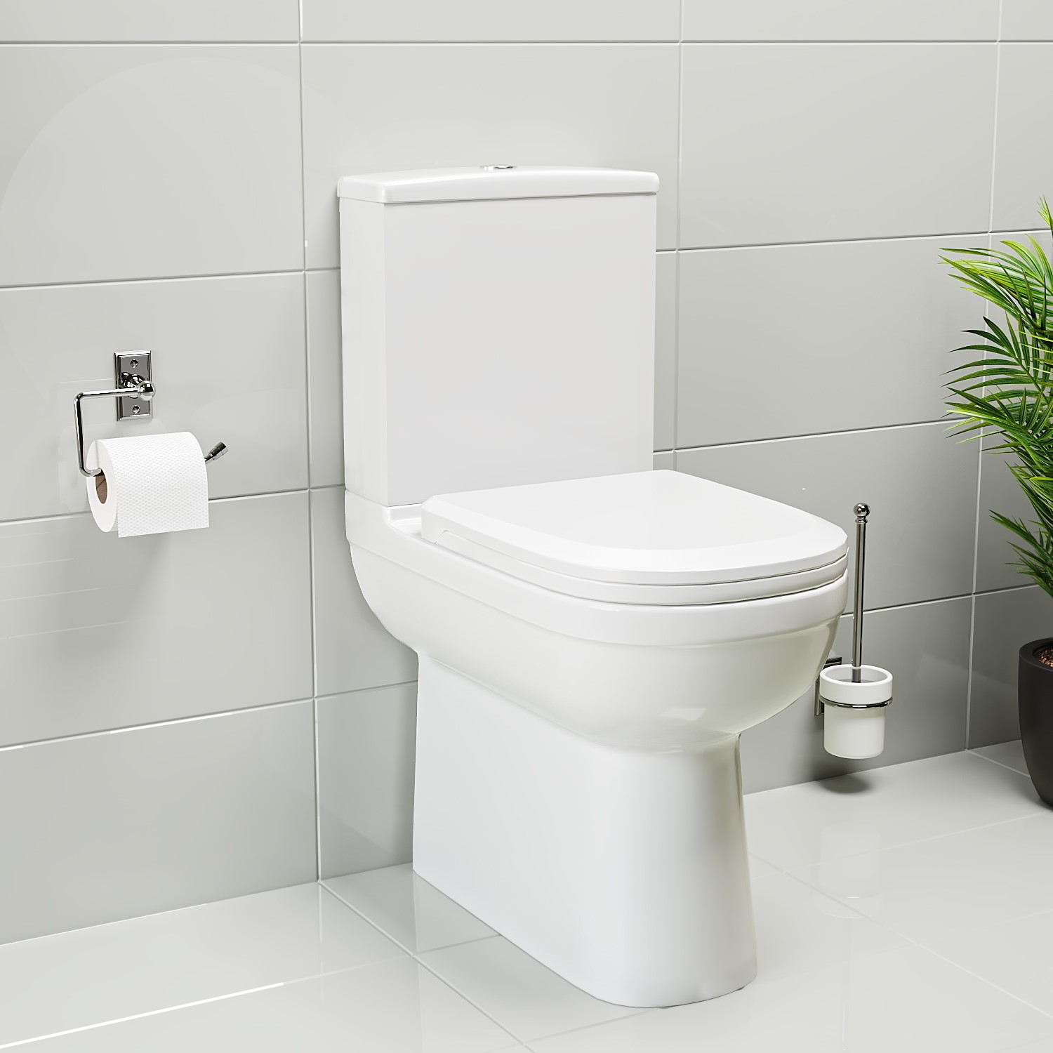 Close Coupled Round Toilet with Soft Close Seat - Addison