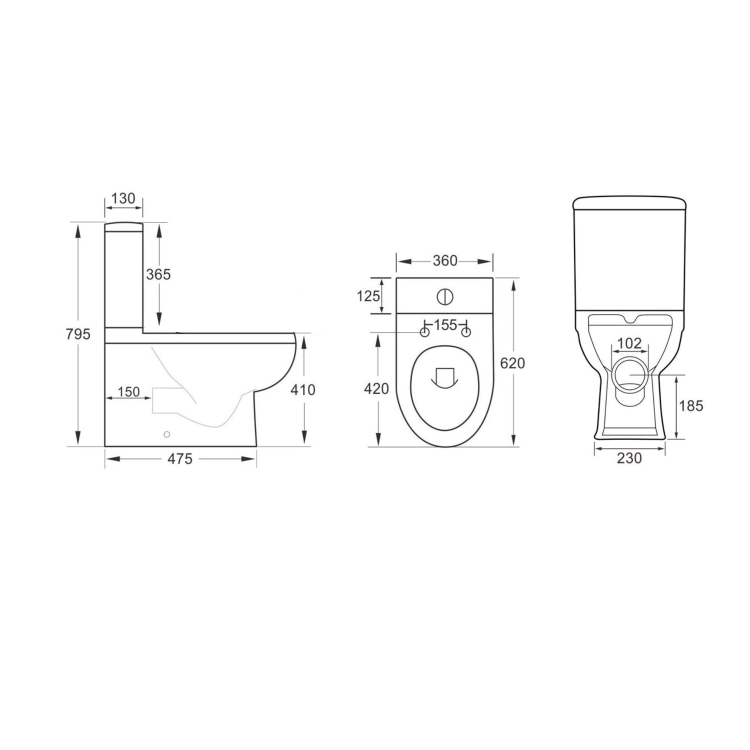 Addison Close Coupled Closed Back Smart Bidet Japanese Toilet with Heated Seat - Purificare
