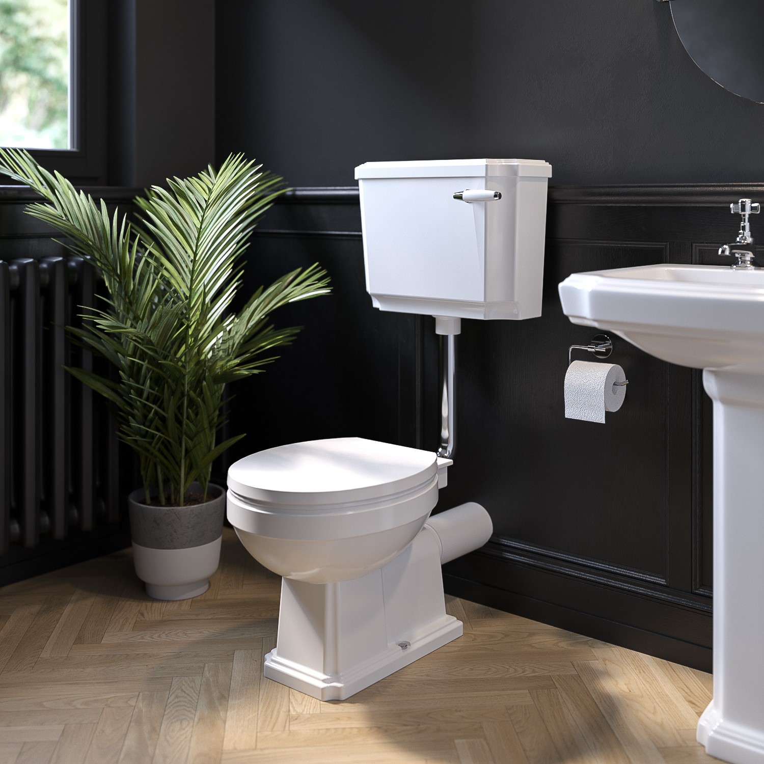 Close Coupled Traditional Low Level Toilet with Soft Close Seat - Park Royal