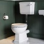 Close Coupled Traditional Low Level Short Projection Toilet with Wooden Soft Close Seat & Chrome Fittings - Park Royal