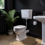 Close Coupled Traditional Low Level Short Projection Toilet with Wooden Soft Close Seat & Chrome Fittings - Park Royal