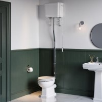 Park Royal Traditional High Level Short Projection Toilet with Wooden Soft Close Seat  Park Royal Traditional High Level Short Projection Toilet with Wooden Soft Close Seat
