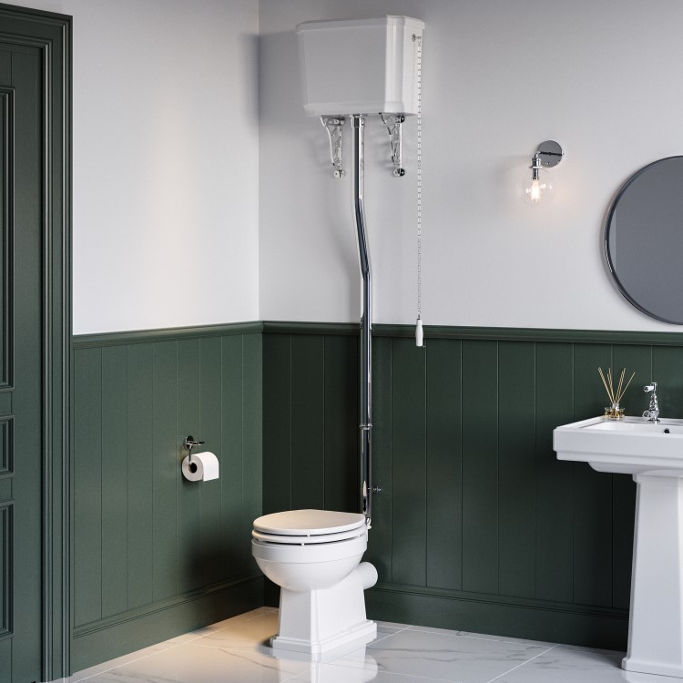 Park Royal Traditional High Level Short Projection Toilet with Wooden Soft Close Seat