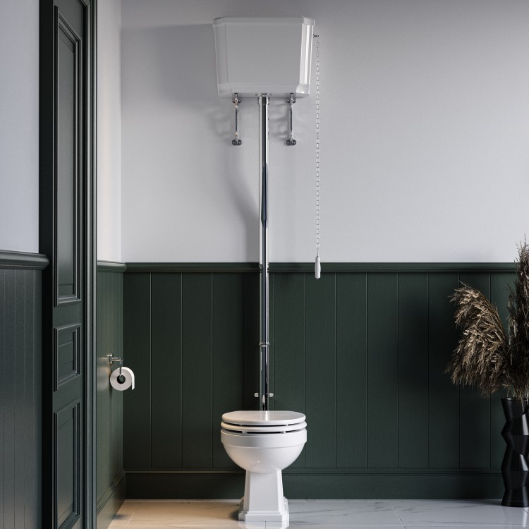 Park Royal Traditional High Level Short Projection Toilet with Wooden Soft Close Seat