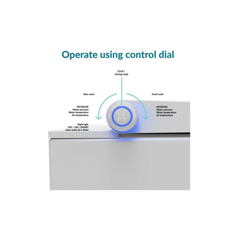 500mm White Back to Wall Unit with Smart Bidet Toilet Round and Cistern - Sion