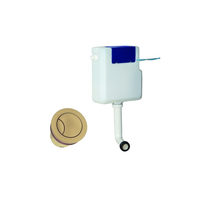 500m Blue Back to Wall Unit with Smart Bidet Toilet Round and Cistern - Sion