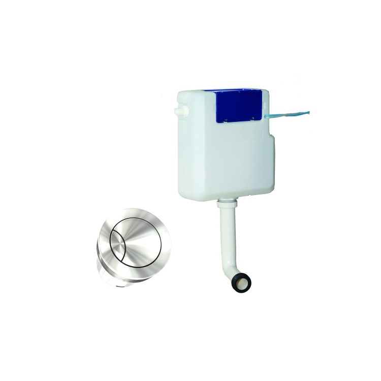 500m Concrete Effect Back to Wall Unit with Smart Bidet Toilet Round and Cistern - Sion 