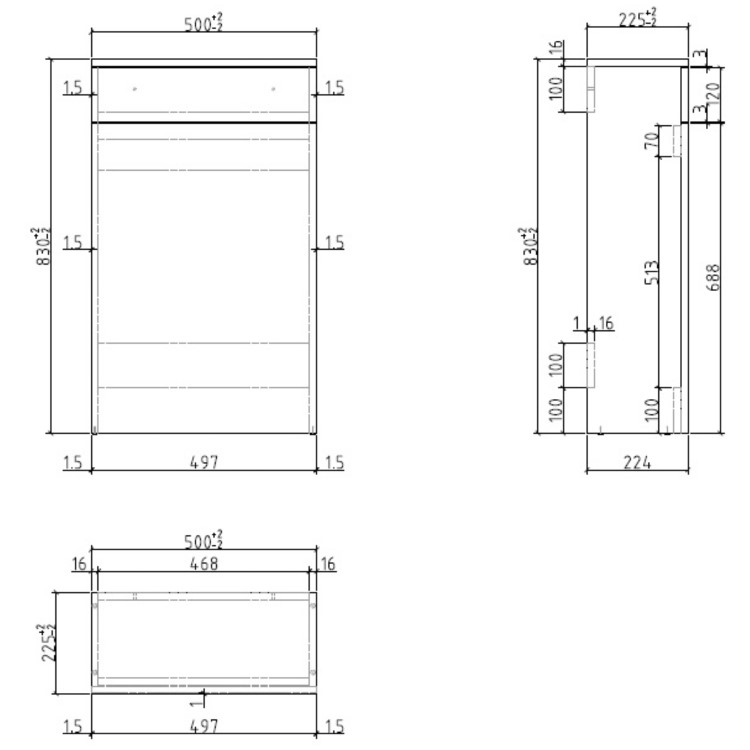 500m Concrete Effect Back to Wall Unit with Smart Bidet Toilet Round and Cistern - Sion 