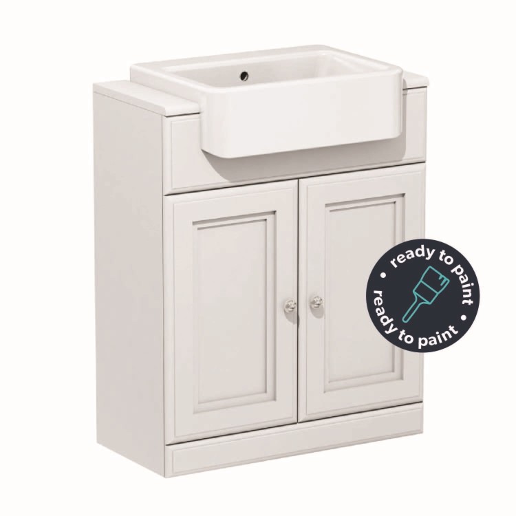 670mm Paintable Freestanding Vanity Unit with Basin - Westbury