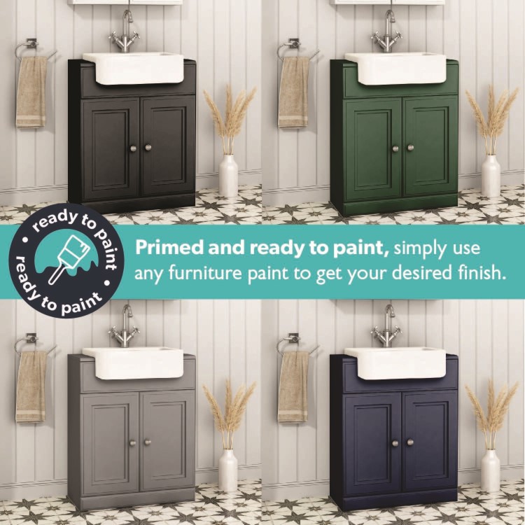 670mm Paintable Freestanding Vanity Unit with Basin - Westbury