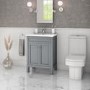 600mm Grey Freestanding Vanity Unit with Sink - Avebury