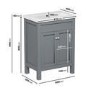 600mm Grey Freestanding Vanity Unit with Sink - Avebury