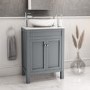 600mm Grey Freestanding Countertop Vanity Unit with Basin - Avebury