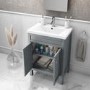 600mm Grey Freestanding Vanity Unit and Ashford Close Coupled Suite - Avebury