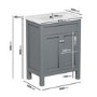600mm Grey Freestanding Vanity Unit and Ashford Close Coupled Suite - Avebury