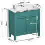 800mm Jewel Teal Freestanding Countertop Vanity Unit with Basin - Avebury