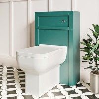 500mm Green Back to Wall Unit with Modern Toilet - Avebury 500mm Green Back to Wall Unit with Modern Toilet - Avebury