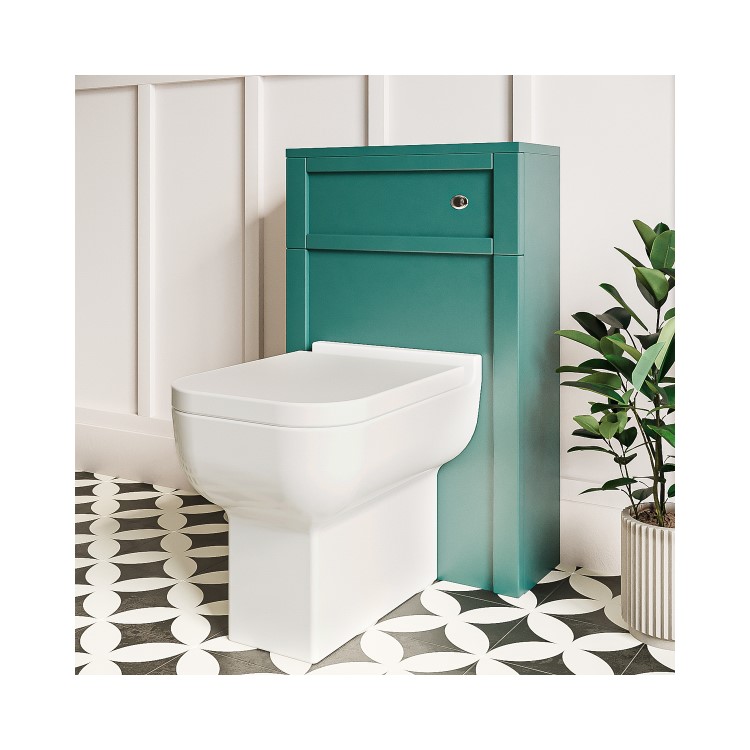500mm Green Back to Wall Unit with Modern Toilet - Avebury