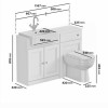 1200mm White Toilet and Sink Unit with Traditional Toilet - Westbury
