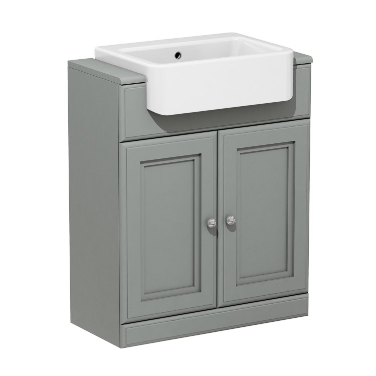 670mm Light Grey Freestanding Vanity Unit with Basin - Westbury
