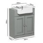 670mm Light Grey Freestanding Vanity Unit with Basin - Westbury