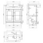 1600mm Grey Toilet and Sink Unit with Traditional Toilet and Storage Unit - Westbury