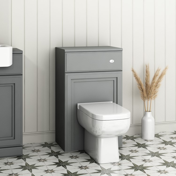 Westbury 500mm WC Unit with Seren Toilet - Matt Mid Grey