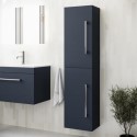 BUN/BeBa_27060/78320 Double Door Blue Wall Mounted Tall Bathroom Cabinet with Chrome Handles 350 x 1400mm - Ashford