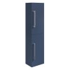 Double Door Blue Wall Mounted Tall Bathroom Cabinet with Chrome Handles 350 x 1400mm - Ashford