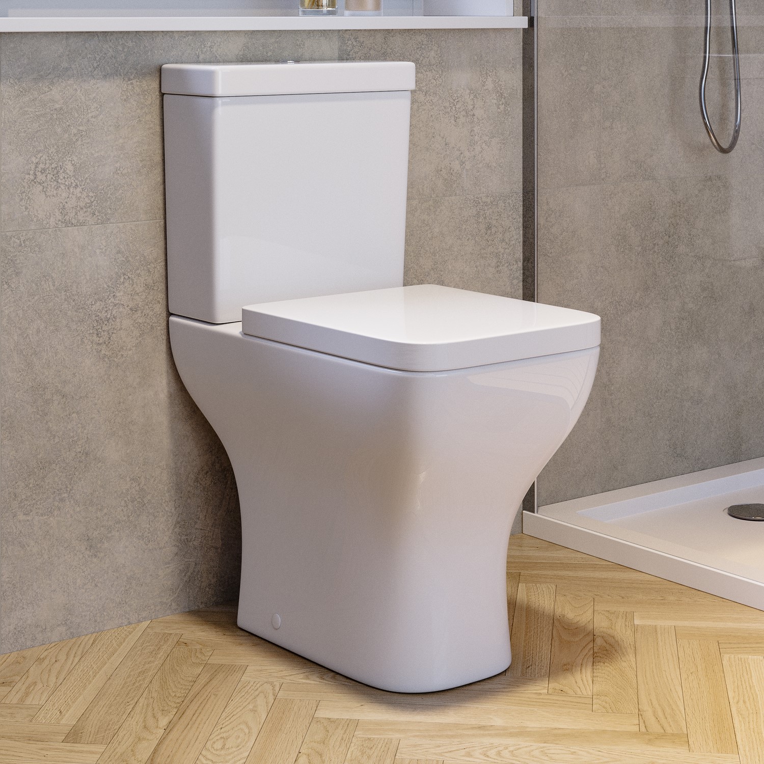 Austin Close Coupled Comfort Height Short Projection Toilet With Soft Close Seat BUN/BeBa_27075/78563