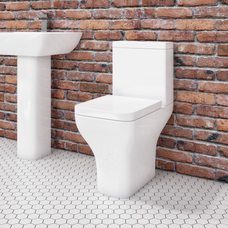 Close Coupled Rimless Comfort Height Short Projection Toilet with Soft Close Seat - Austin