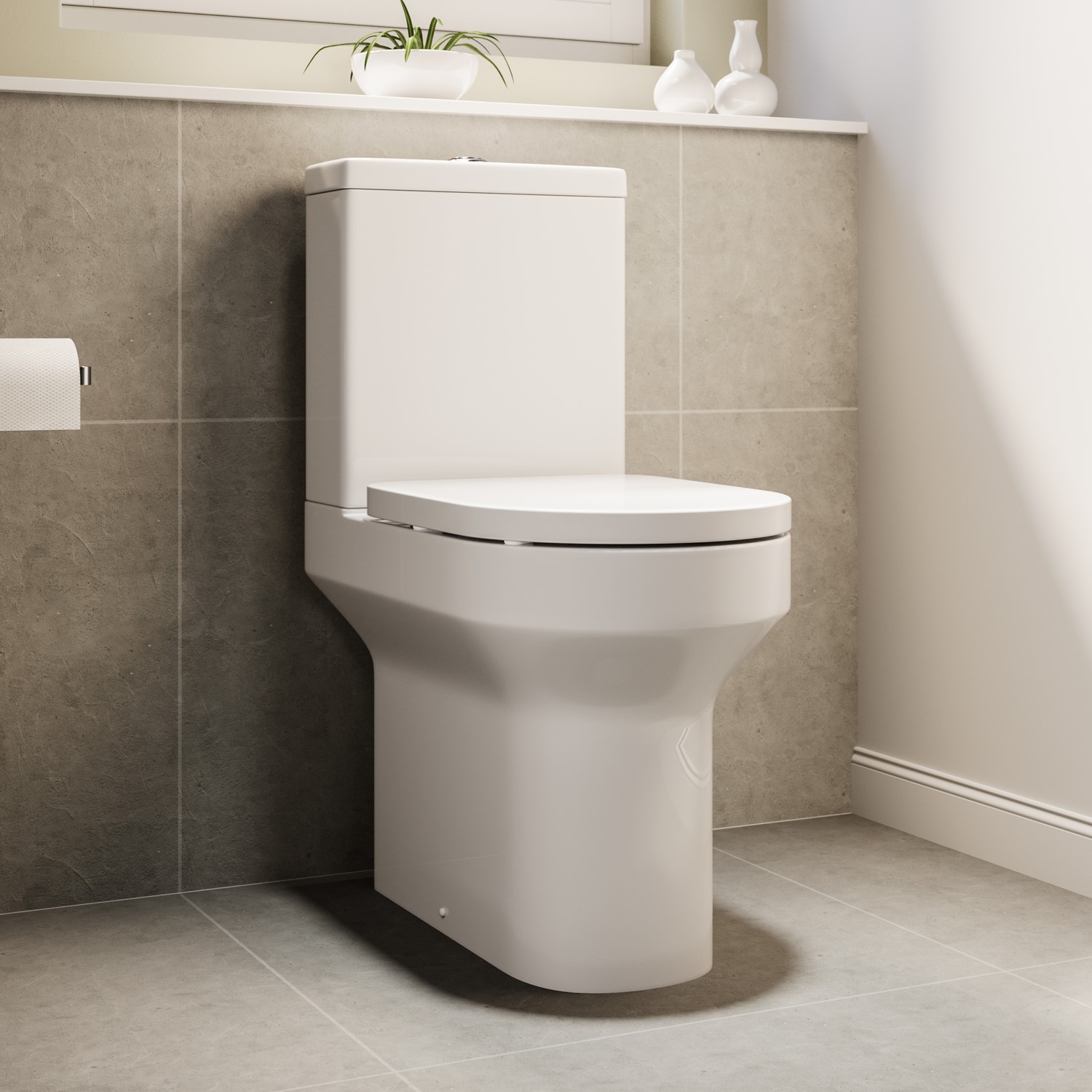 Pendle Close Coupled Comfort Height Toilet With Soft Close Seat BUN/BeBa_27083/78478