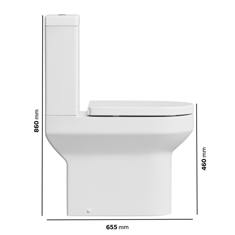 Close Coupled Comfort Height Toilet with Soft Close Seat - Pendle