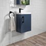 400mm Blue Cloakroom Wall Hung Vanity Unit with Basin and Black Handle - Ashford