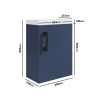 400mm Blue Cloakroom Wall Hung Vanity Unit with Basin and Black Handle - Ashford
