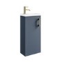 400mm Blue Cloakroom Freestanding Vanity Unit with Basin and Brass Handle - Ashford