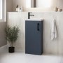 400mm Blue Cloakroom Freestanding Vanity Unit with Basin and Black Handle - Ashford