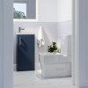 Close Coupled Toilet and Blue Vanity Unit Cloakroom Suite - Ashford