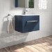 600mm Blue Wall Hung Vanity Unit with Basin and Chrome Handle - Ashford
