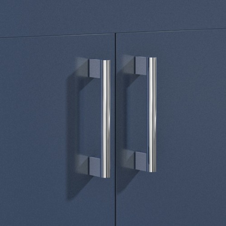 600mm Blue Freestanding Vanity Unit with Basin and Chrome Handle - Ashford