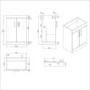 600mm Grey Freestanding Vanity Unit with Basin and Black Handle - Ashford